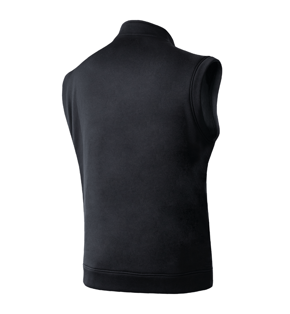 black thermal motocross mx gilet with 3 zipped pockets and rubber EMEKS logo UK