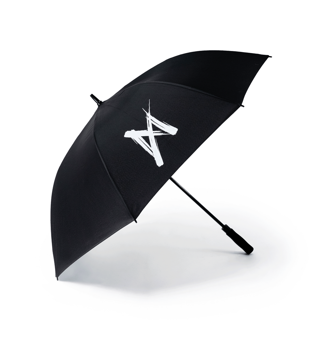 large black umbrella with white EMEKS logo motocross MX rain waterproof UK