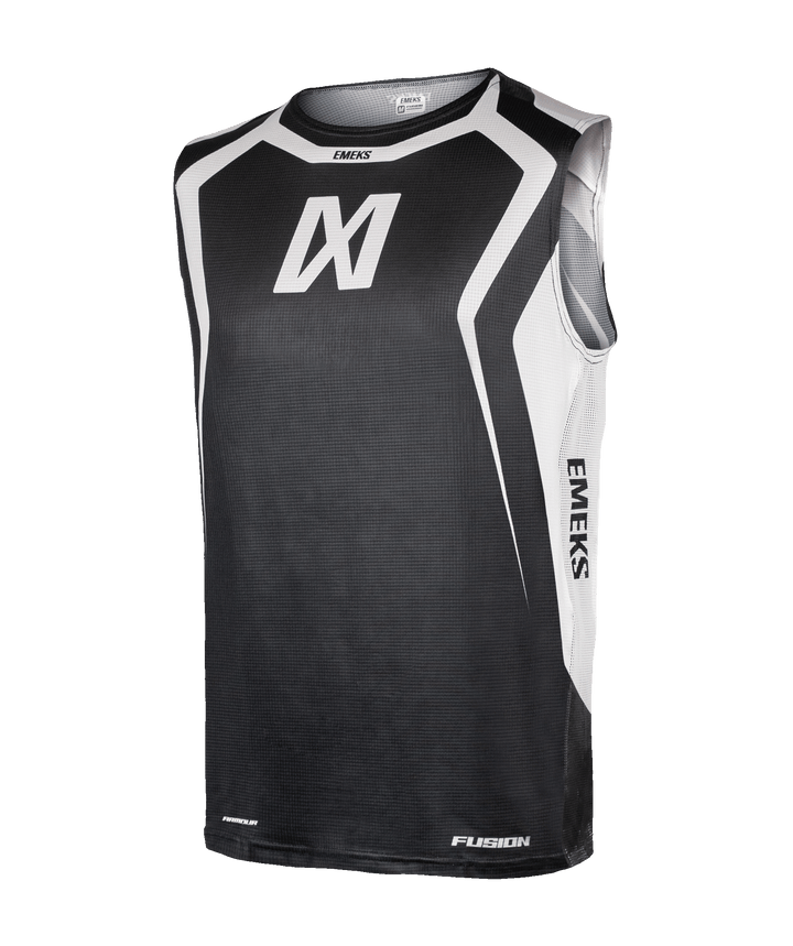 Black and white lightweight motocross bib - EMEKS MX racewear UK