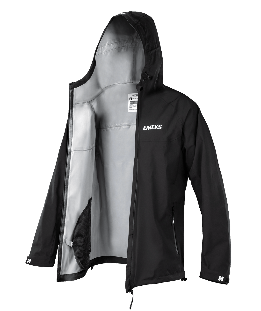 Black lightweight motocross mx rain jacket waterproof EMEKS UK