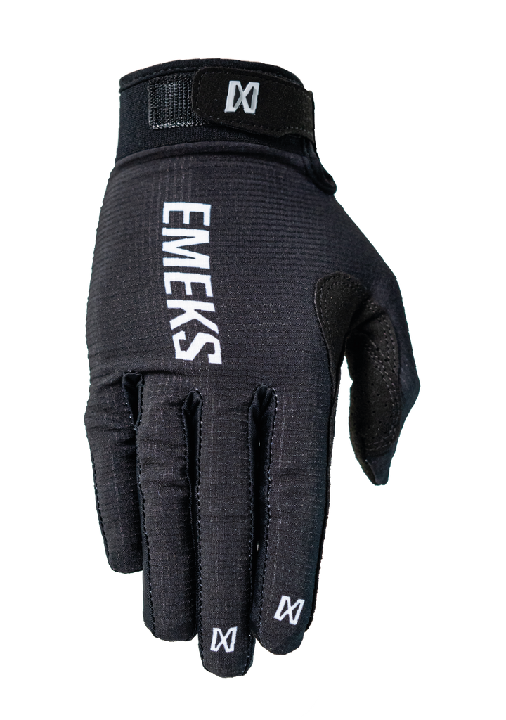 black motocross MX riding gloves lightweight EMEKS UK