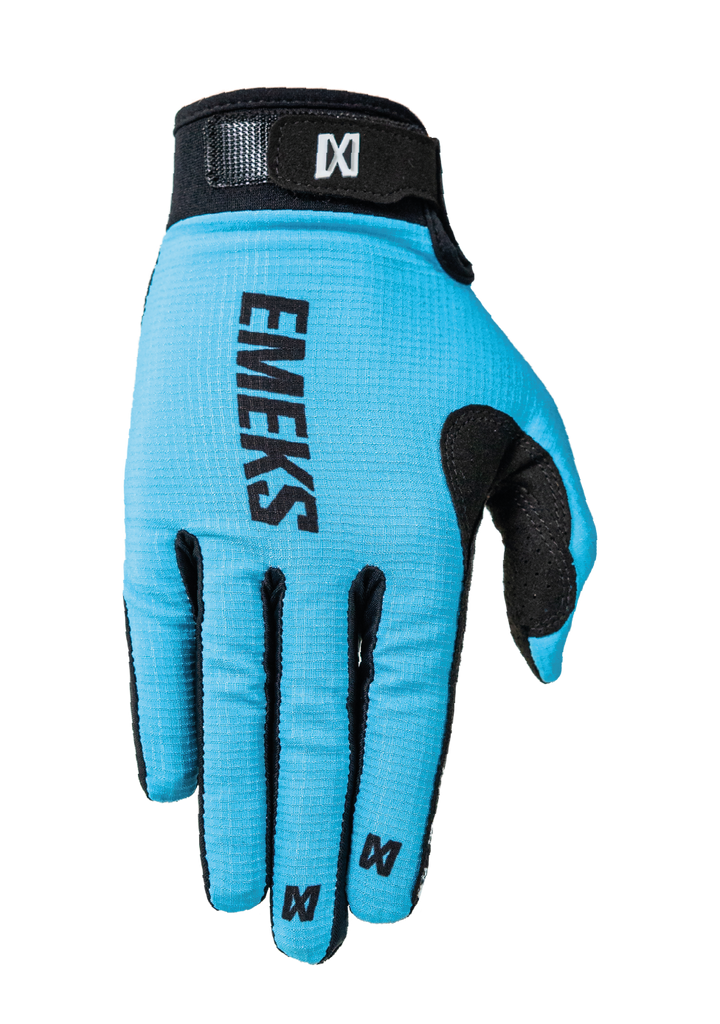 Blue motocross MX gloves lightweight EMEKS UK