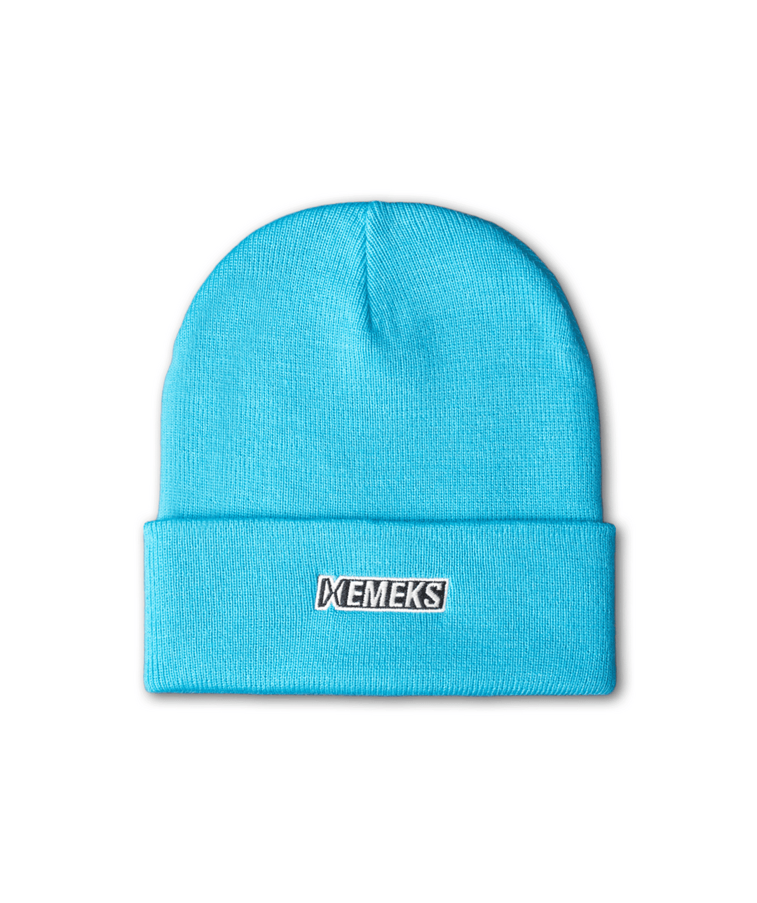 blue beanie hat with motocross mx emeks branding UK