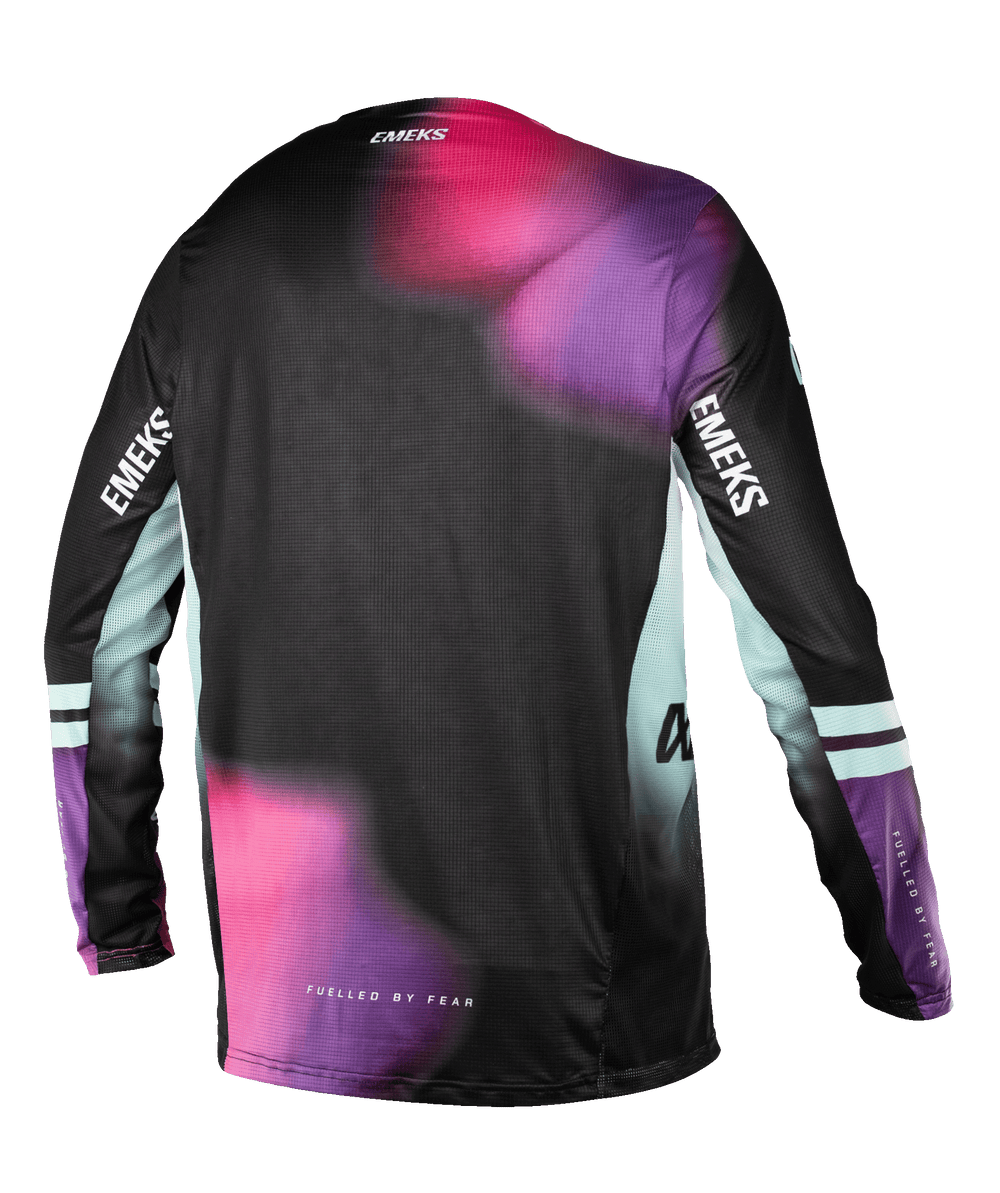 Black pink purple lightweight motocross MX jersey EMEKS UK racewear