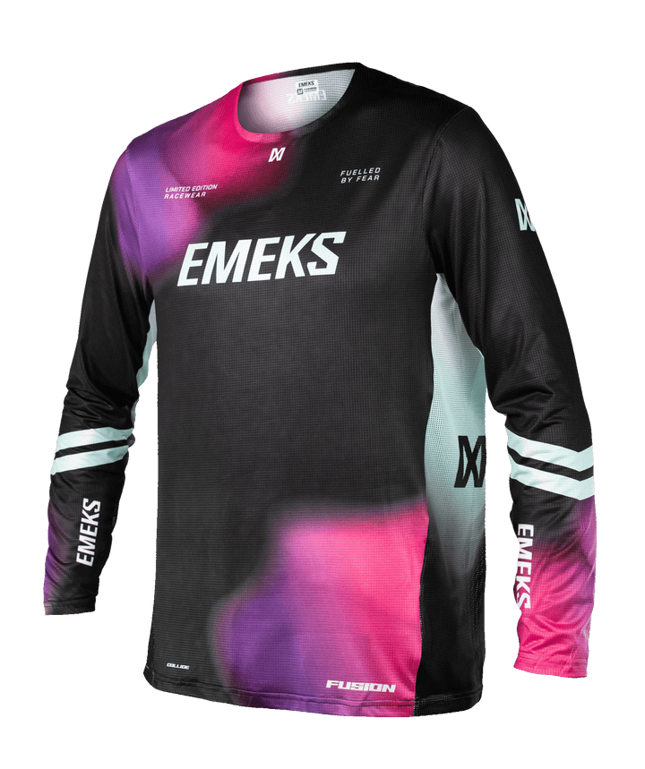 Black pink purple lightweight motocross MX jersey EMEKS UK racewear