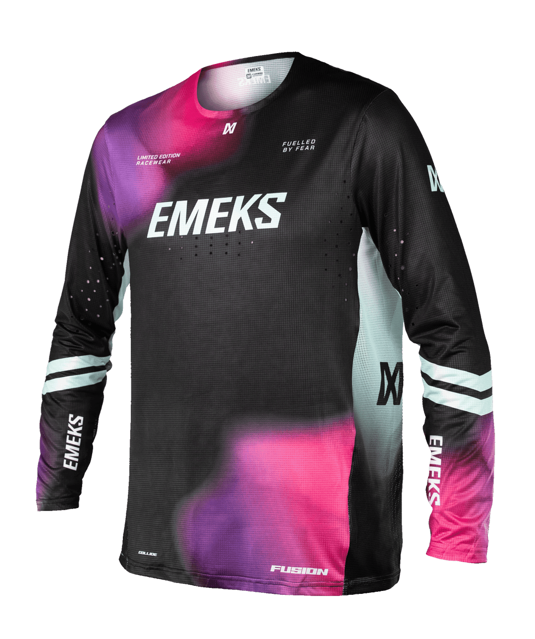 Black pink purple lightweight motocross MX jersey EMEKS UK racewear vented
