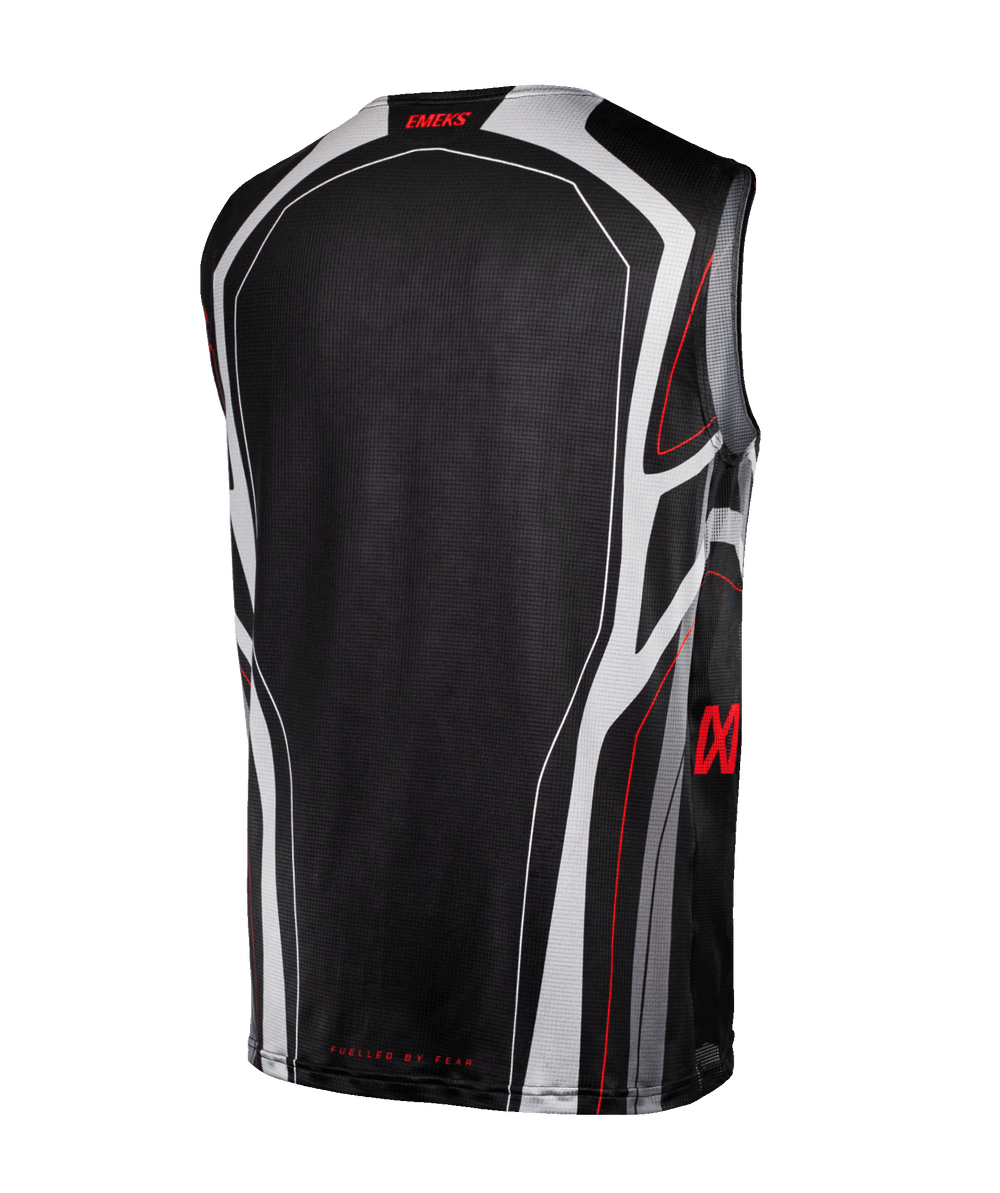 Black and red lightweight motocross bib - EMEKS MX racewear UK