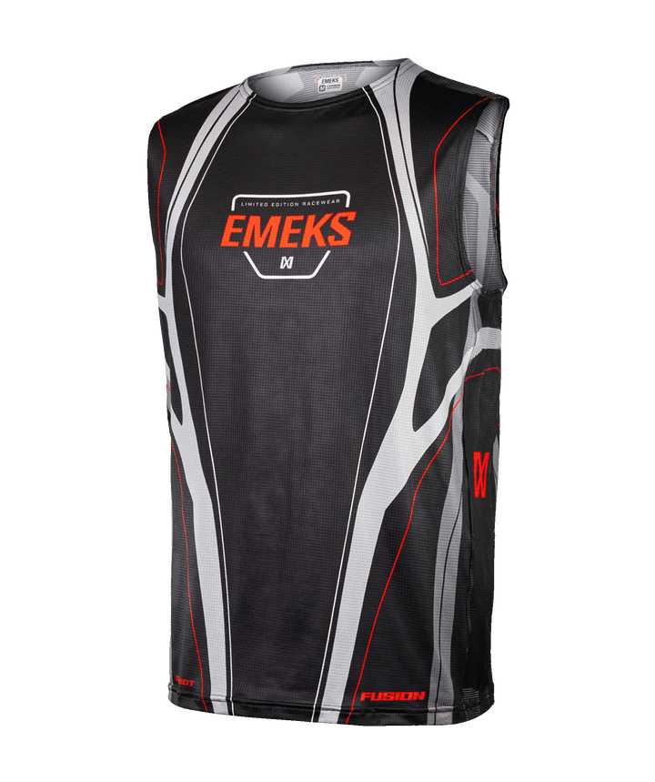 Black and red lightweight motocross bib - EMEKS MX racewear UK