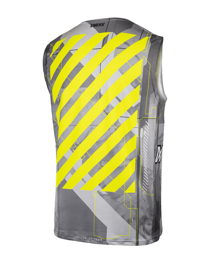 Grey and yellow lightweight motocross bib - EMEKS MX racewear UK