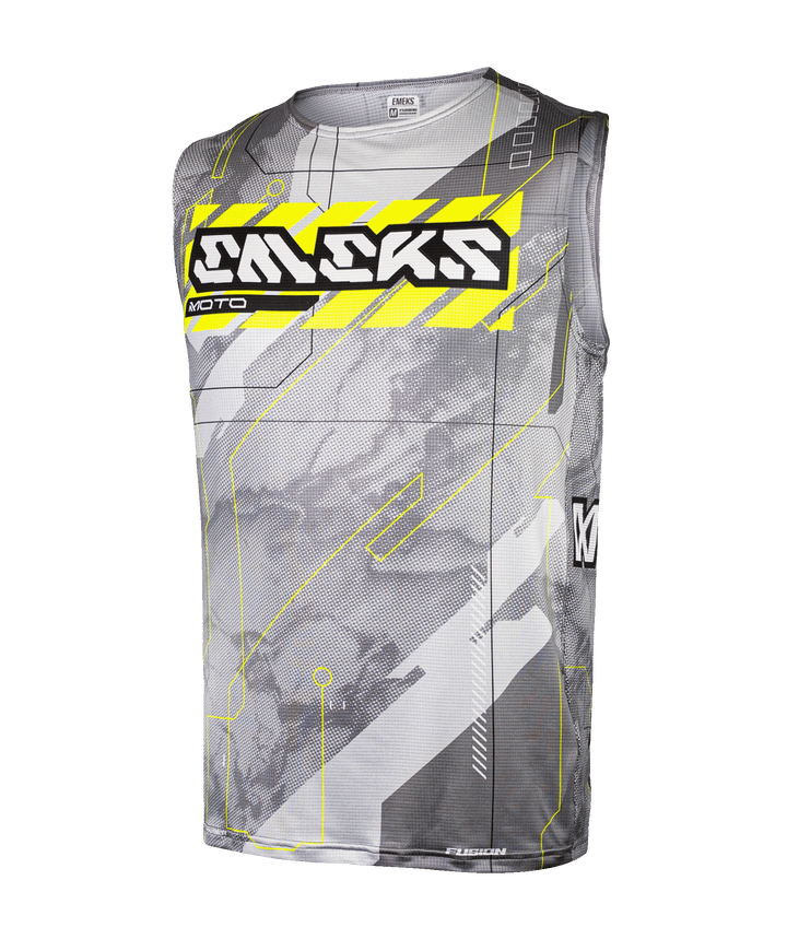 Grey and yellow lightweight motocross bib - EMEKS MX racewear UK