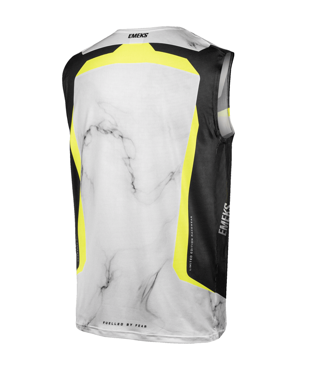 white yellow and black lightweight motocross bib - EMEKS MX racewear UK