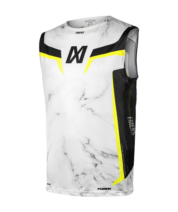 white yellow and black lightweight motocross bib - EMEKS MX racewear UK