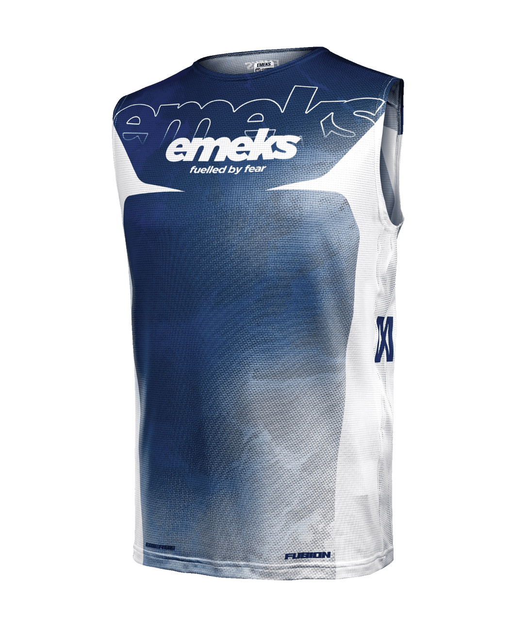 Indigo blue and white motocross bib EMEKS UK