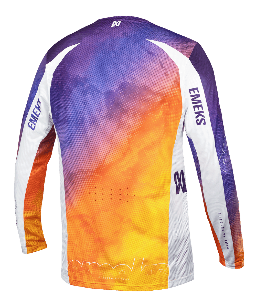 Purple orange and white motocross jersey MX kit EMEKS UK