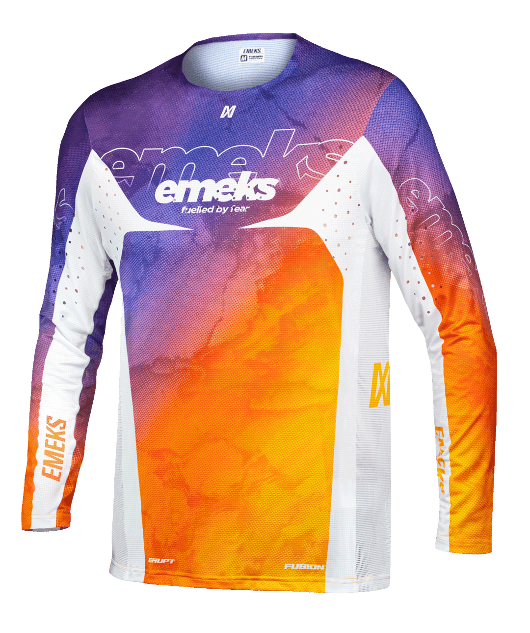 Purple orange and white motocross jersey MX kit EMEKS UK