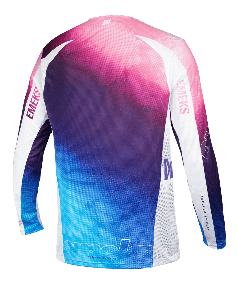 magenta pink purple blue white motocross jersey MX kit EMEKS UK