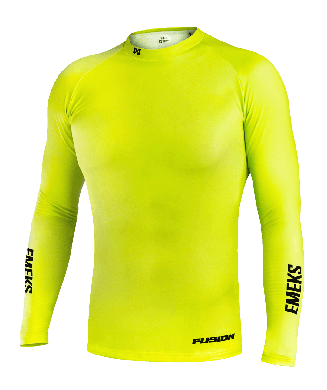 Fluoro yellow motocross MX compression top winter thermal thick EMEKS UK