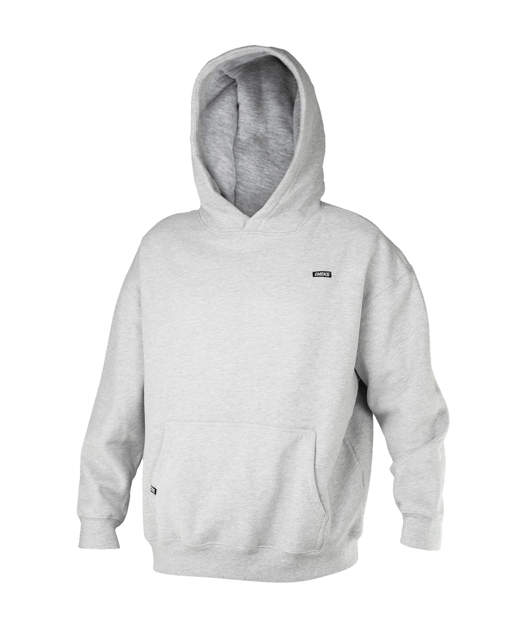 Soft grey motocross MX hoodie with EMEKS branding UK