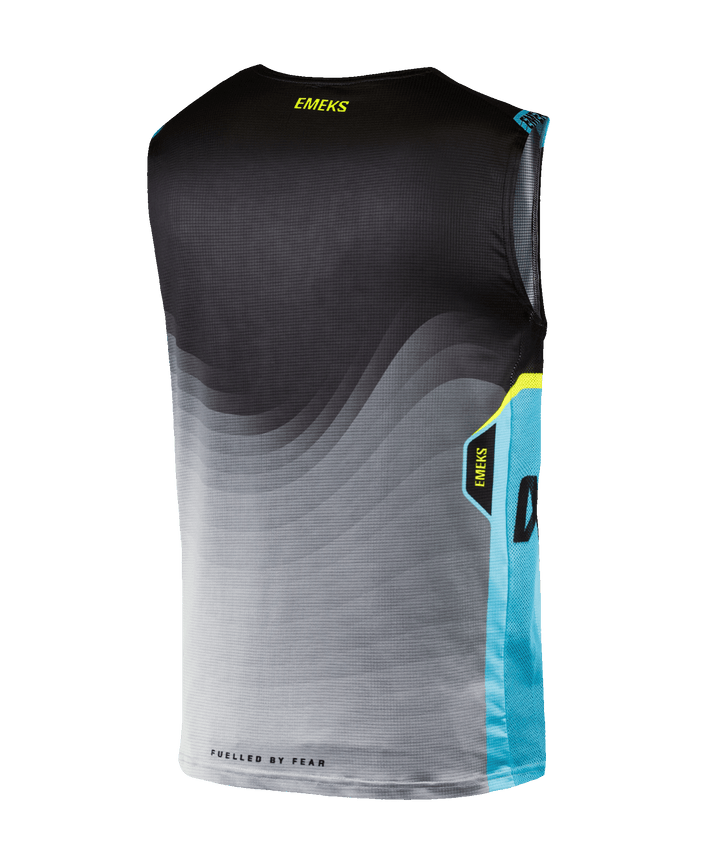 Grey yellow blue lightweight motocross MX bib EMEKS UK racewear