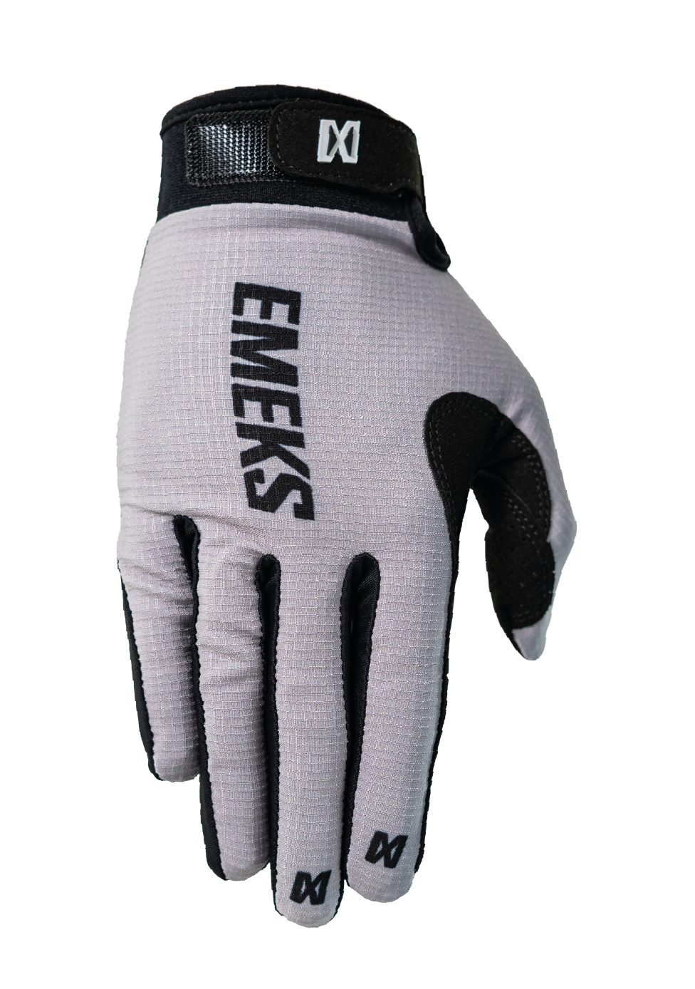 Grey motocross MX gloves lightweight EMEKS UK