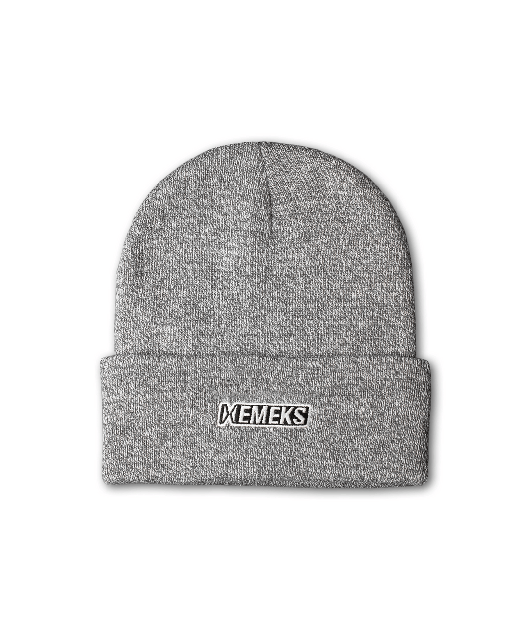 grey beanie hat with motocross mx emeks branding UK