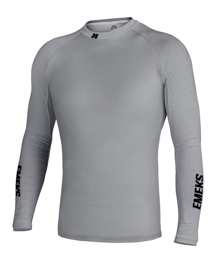 Grey motocross MX compression top lightweight summer vented EMEKS UK
