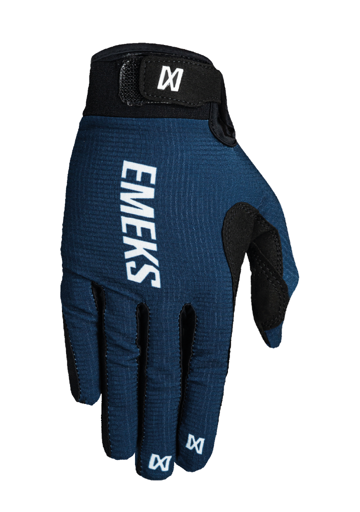 indigo blue lightweight motocross MX gloves EMEKS UK racewear