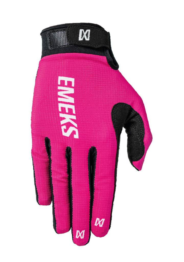 Magenta pink motocross MX riding gloves lightweight EMEKS UK