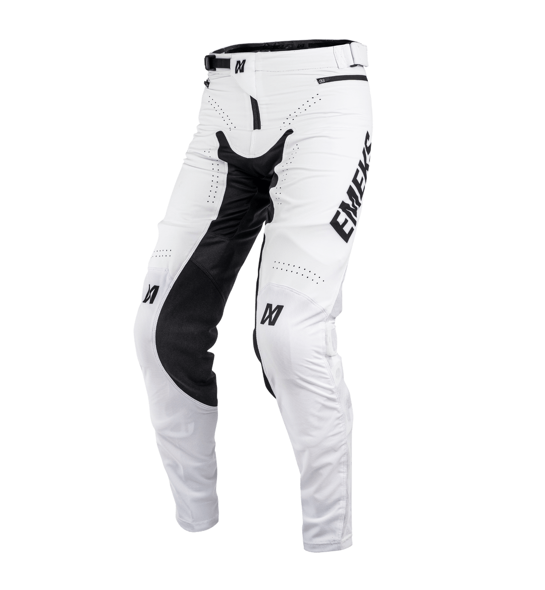 White lightweight premium motocross MX pants EMEKS racewear UK
