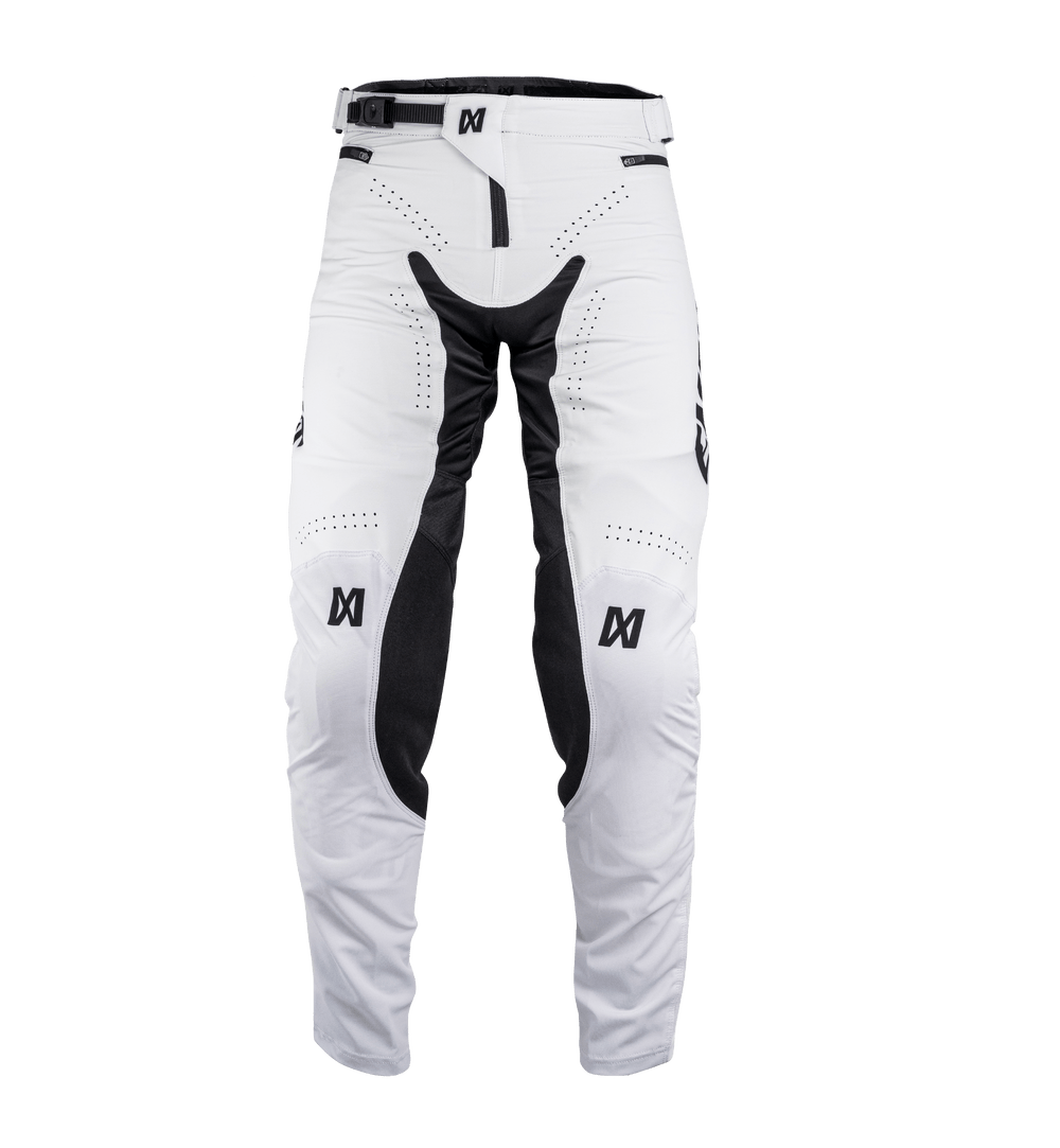 White lightweight premium motocross MX pants EMEKS racewear UK
