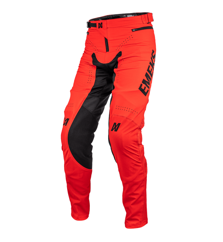 Red lightweight premium motocross MX pants EMEKS racewear UK