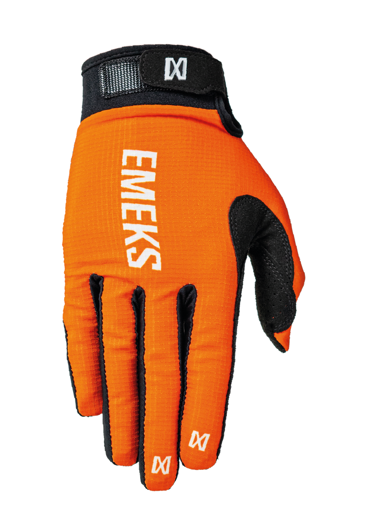 Orange motocross MX gloves EMEKS UK