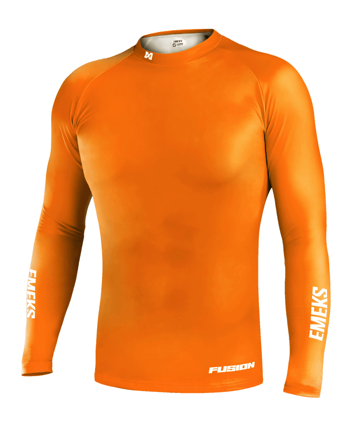 Orange motocross MX compression top lightweight thick thermal winter EMEKS UK