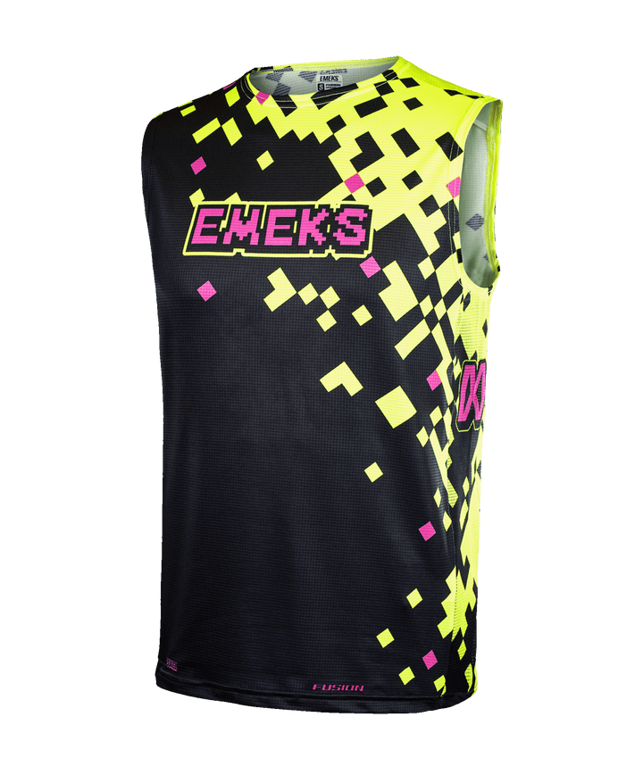 Pink Fluoro Yellow Black Motocross Bib Top UK Adult Youth EMEKS 