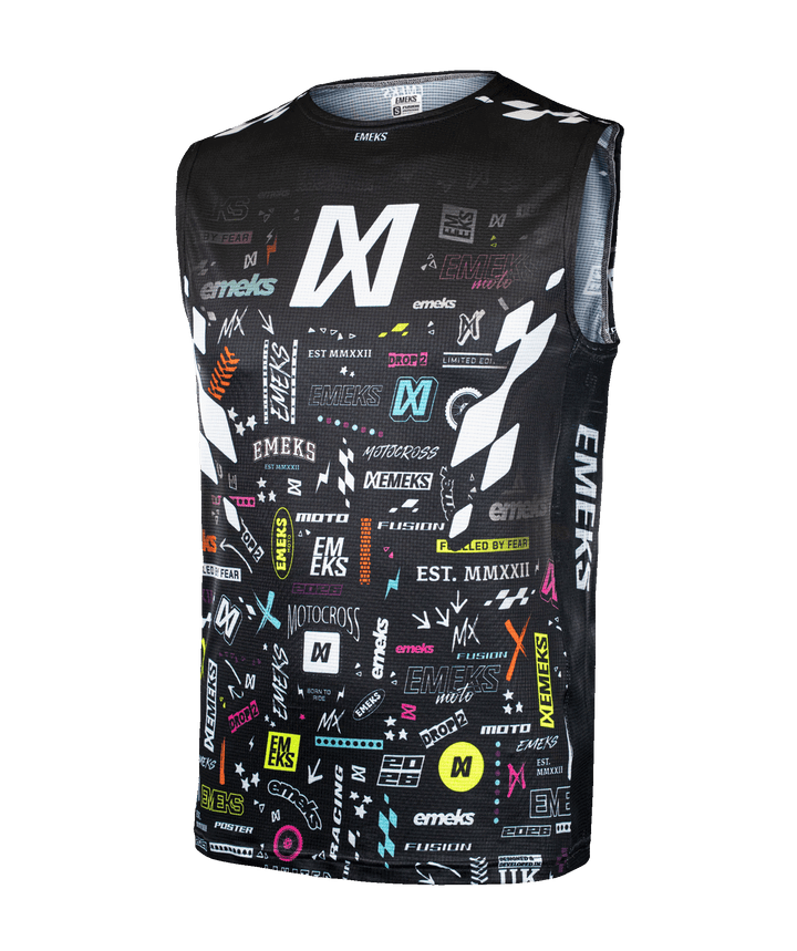 Poster Bib Colourful Multi coloured Motocross MX BIB Youth Adult EMEKS UK