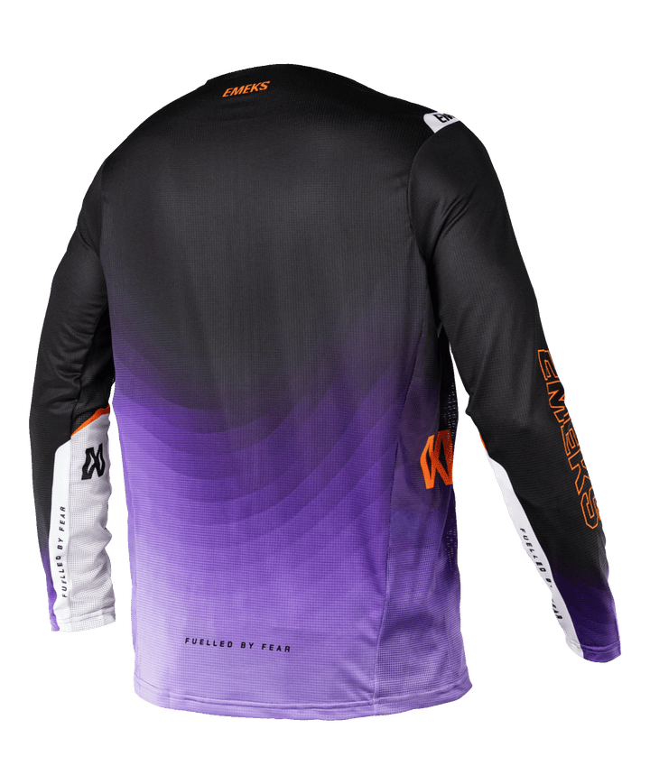 Black purple orange lightweight motocross MX jersey EMEKS UK racewear