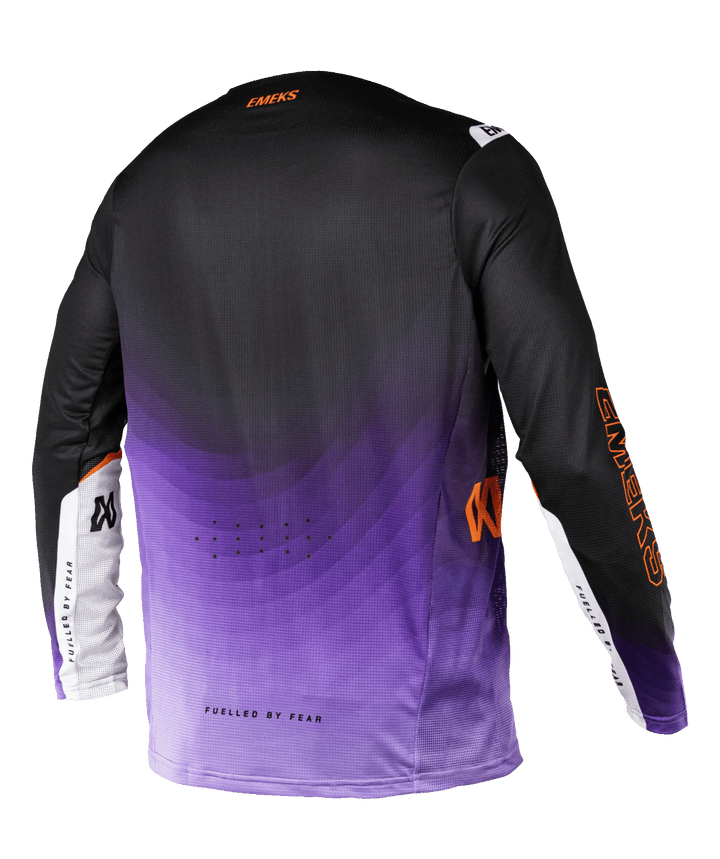 Black purple orange lightweight motocross MX jersey EMEKS UK racewear vented