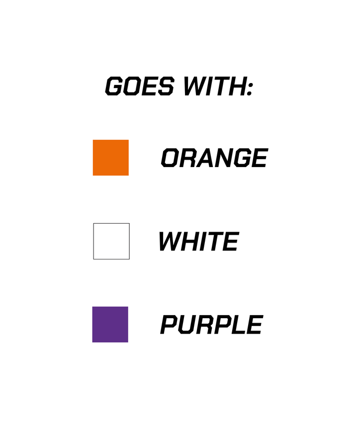 Purple orange and white motocross jersey bib MX kit EMEKS UK colours