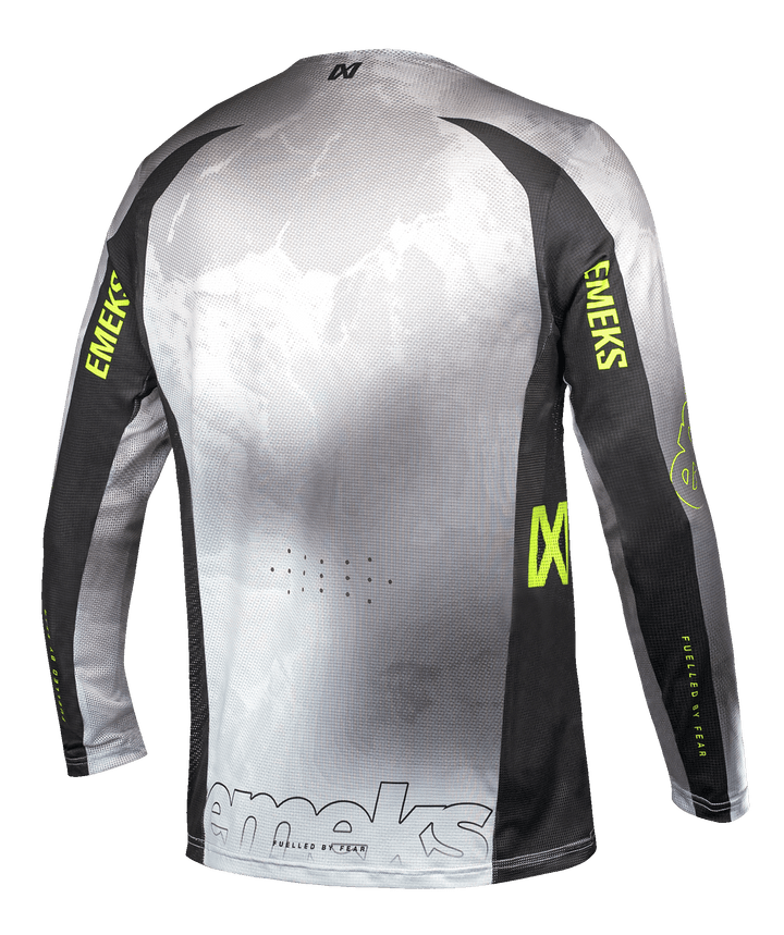Black fluoro yellow grey motocross MX jersey kit EMEKS UK