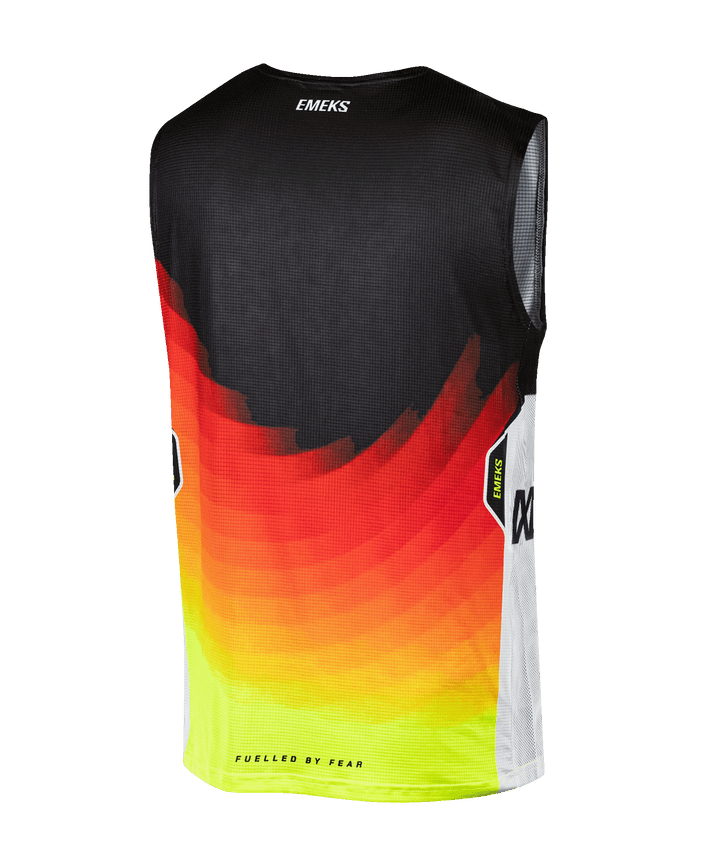 black red yellow lightweight motocross MX bib EMEKS UK racewear