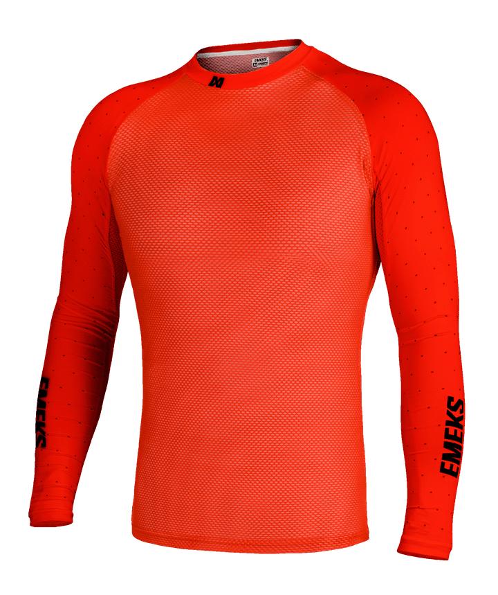 Red motocross MX compression top lightweight summer vented EMEKS UK