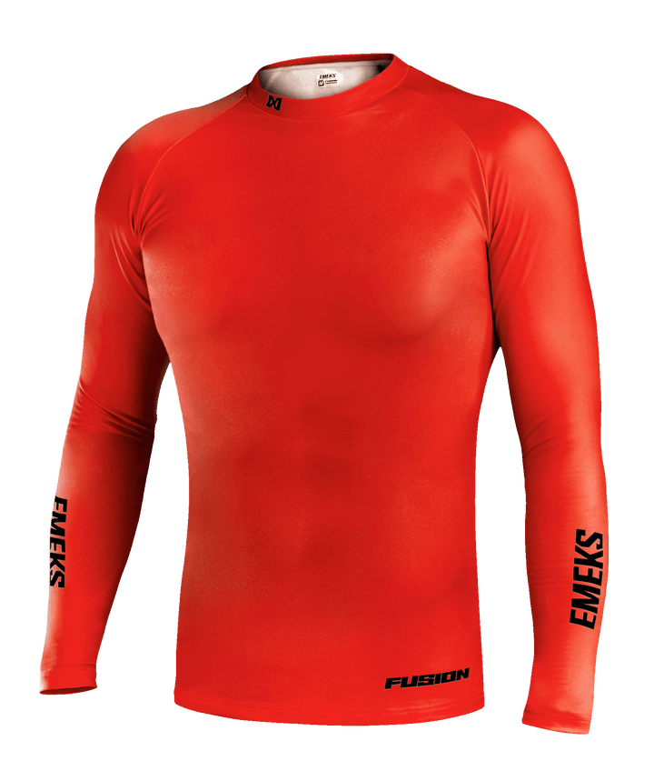 Red motocross MX compression top thick winter thermal EMEKS UK