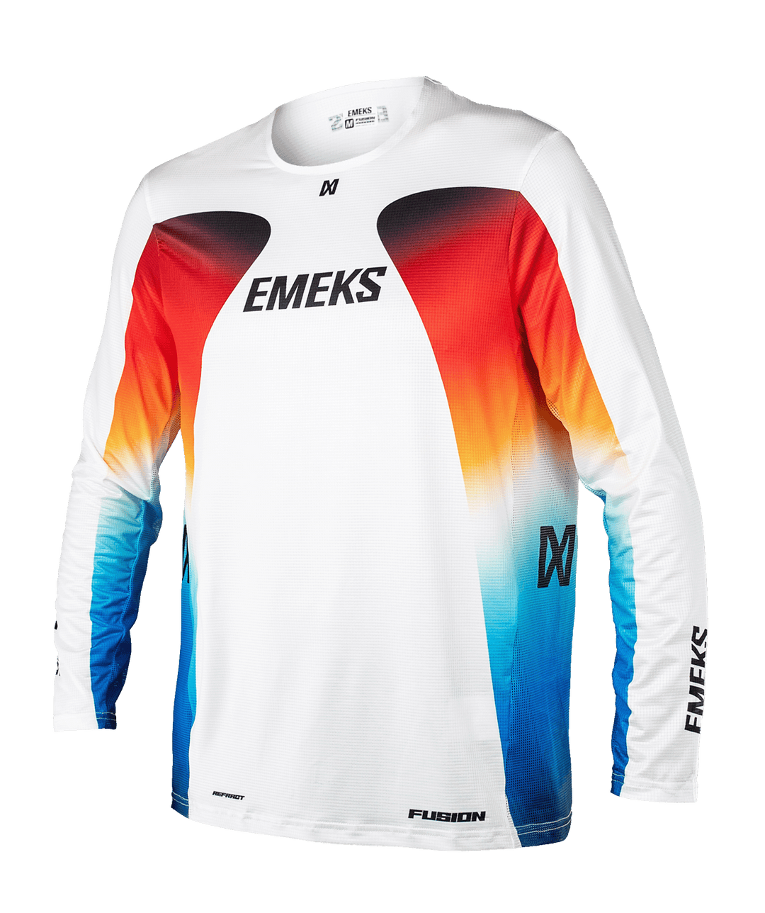 White red orange blue lightweight motocross MX jersey EMEKS UK racewear