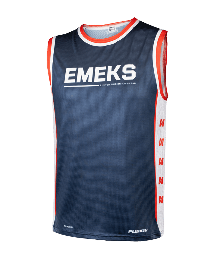 blue red white lightweight motocross MX bib EMEKS UK racewear