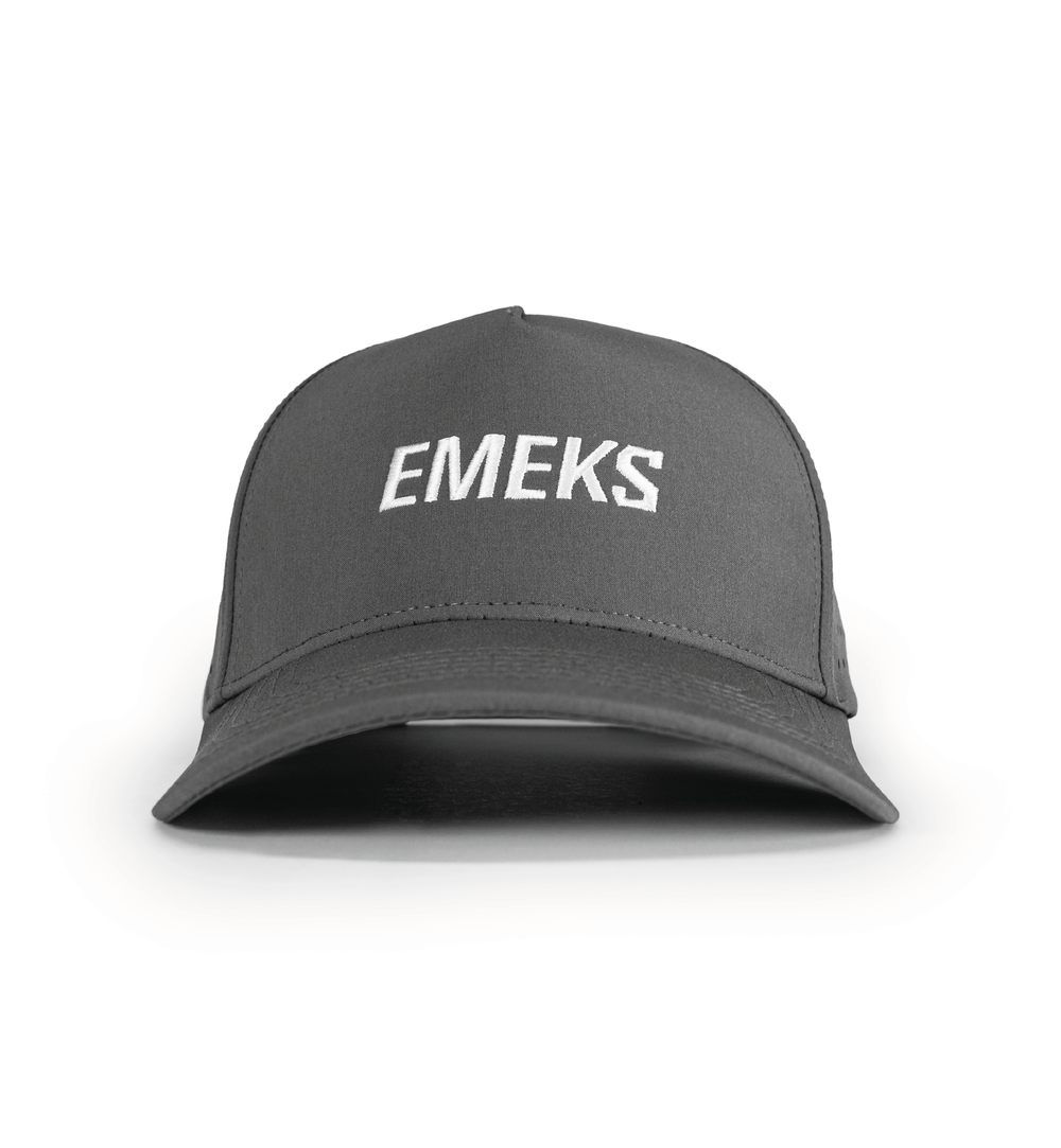 Grey snapback hat with motocross MX branding EMEKS UK