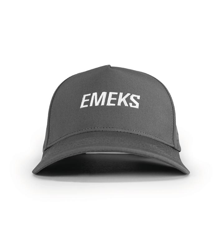 Grey snapback hat with motocross MX branding EMEKS UK