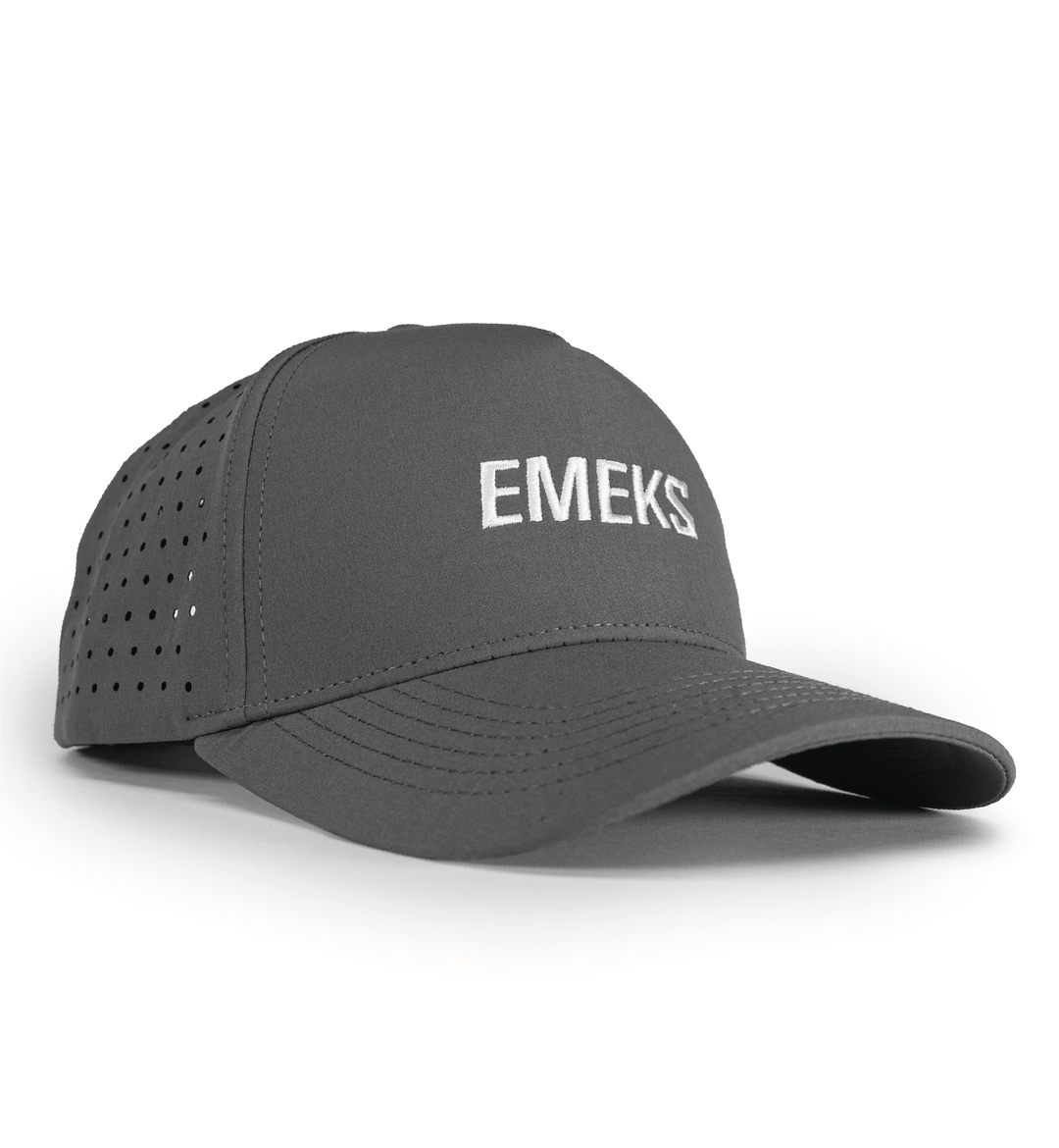 Grey snapback hat with motocross MX branding EMEKS UK