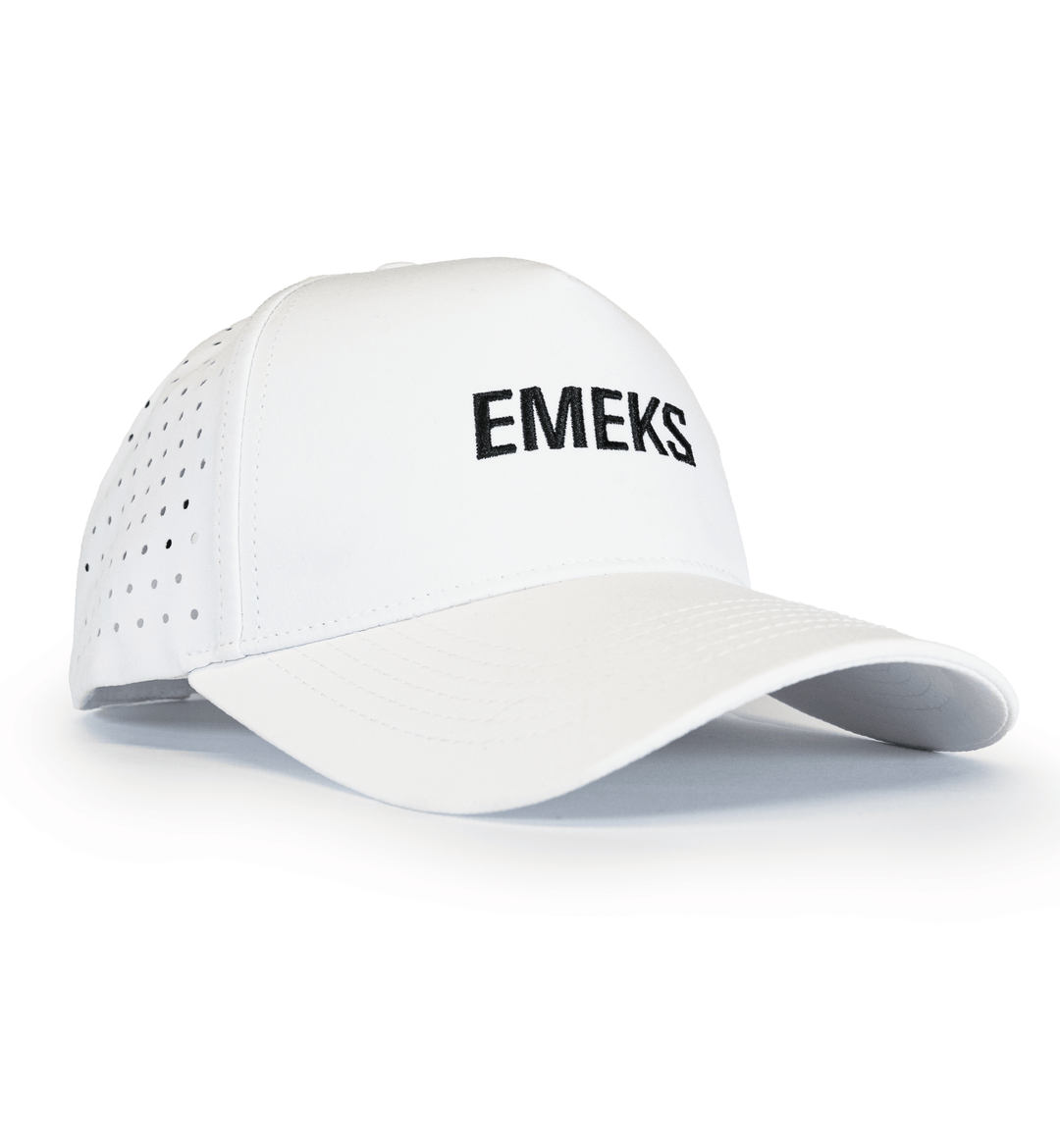 White snapback hat with motocross MX branding EMEKS UK