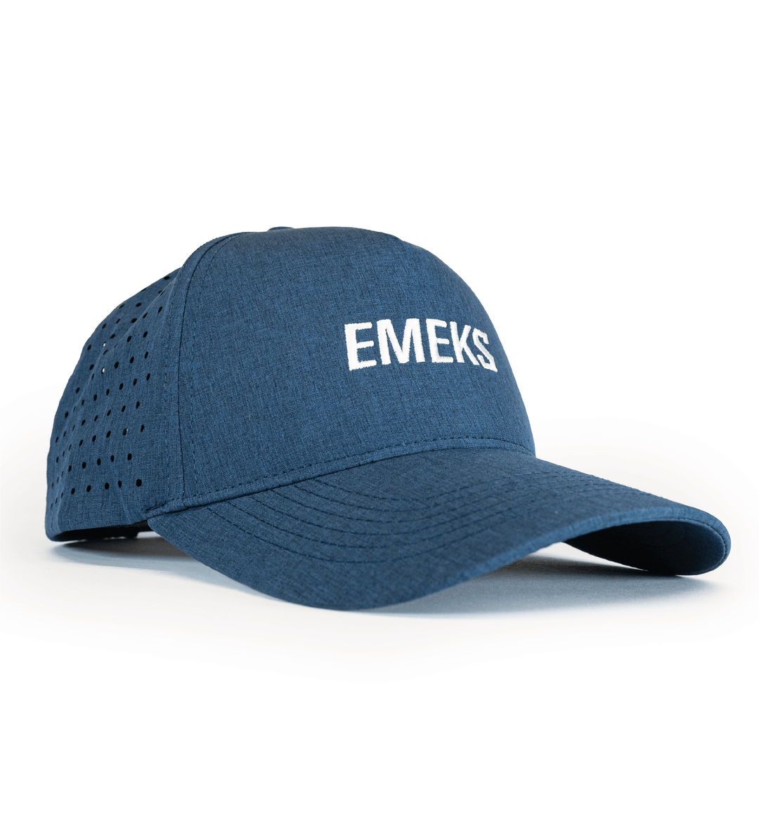 Navy snapback hat with motocross MX branding EMEKS UK