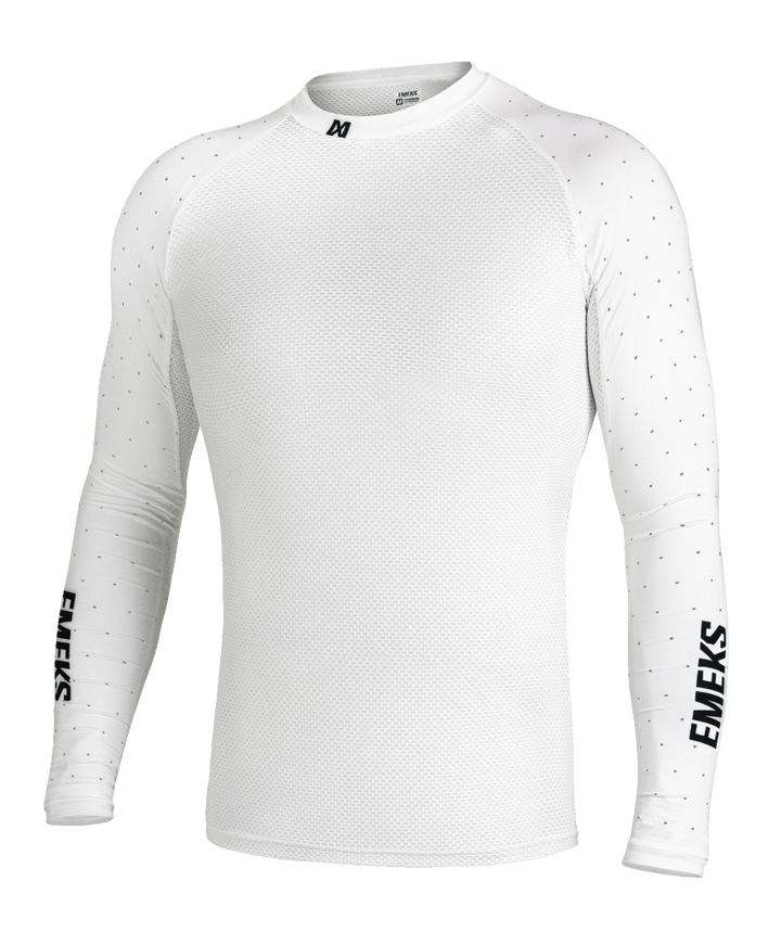 white lightweight motocross MX compression top summer vented EMEKS UK